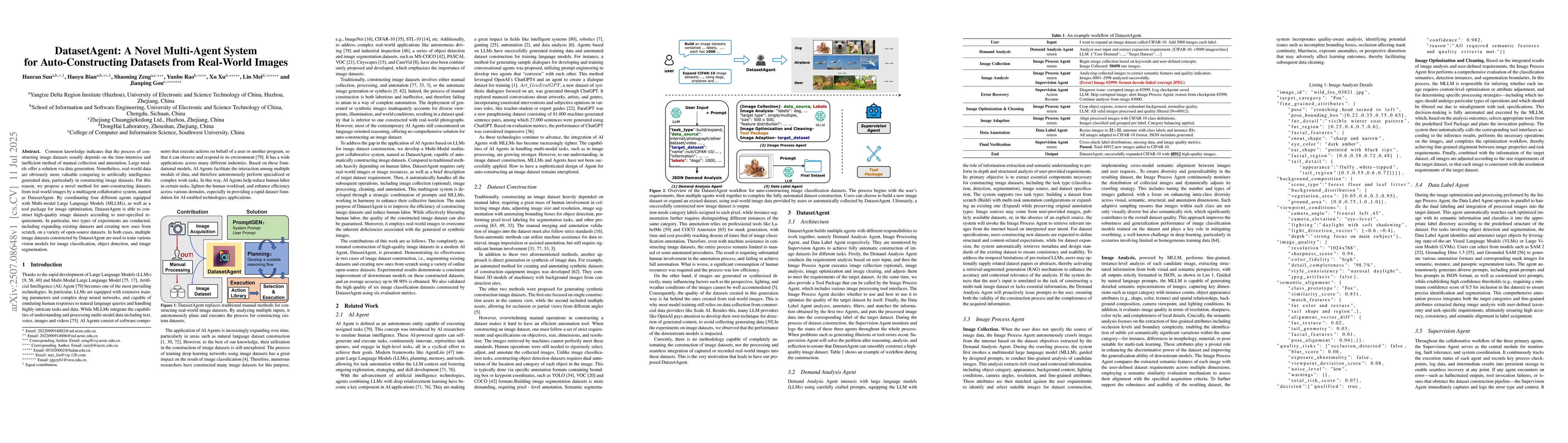 Thumbnail for DatasetAgent: A Novel Multi-Agent System for Auto-Constructing Datasets
  from Real-World Images