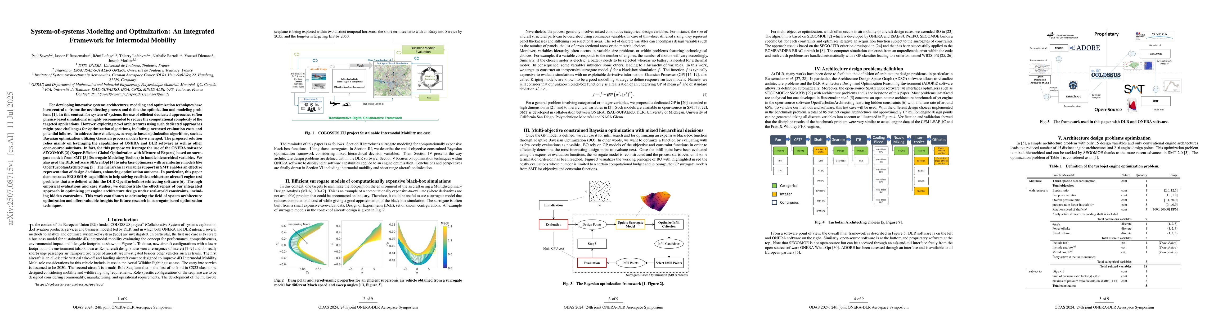 Thumbnail for System-of-systems Modeling and Optimization: An Integrated Framework for
  Intermodal Mobility