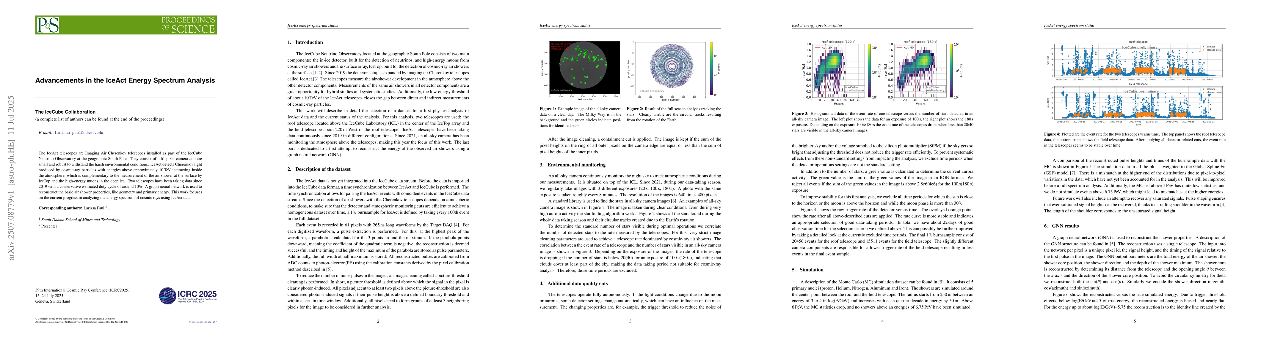 Thumbnail for Advancements in the IceAct Energy Spectrum Analysis