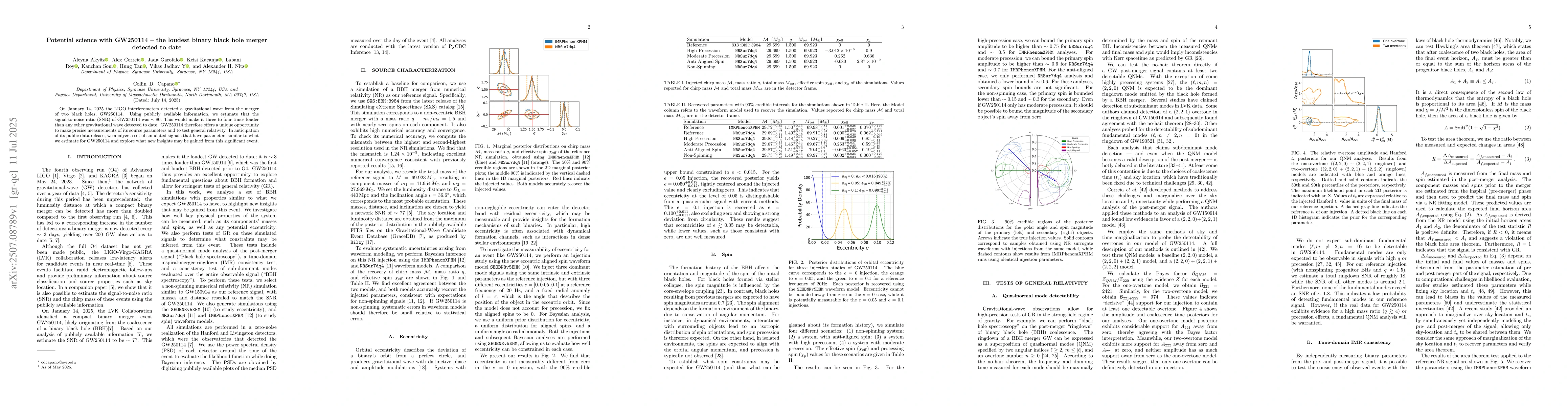 Thumbnail for Potential science with GW250114 -- the loudest binary black hole merger
  detected to date