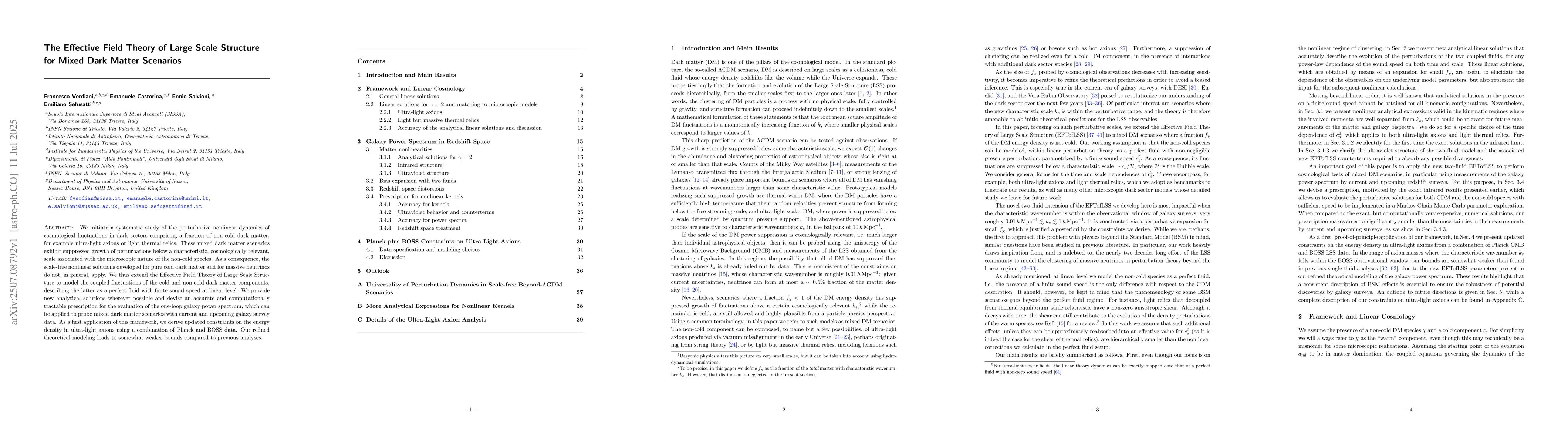 Thumbnail for The Effective Field Theory of Large Scale Structure for Mixed Dark
  Matter Scenarios