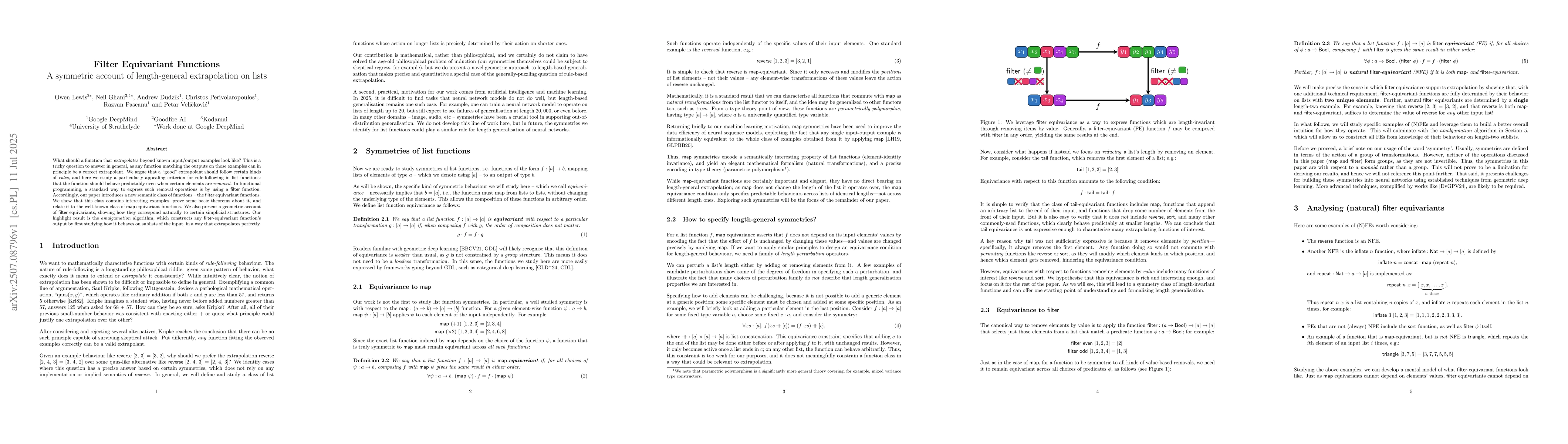 Thumbnail for Filter Equivariant Functions: A symmetric account of length-general
  extrapolation on lists