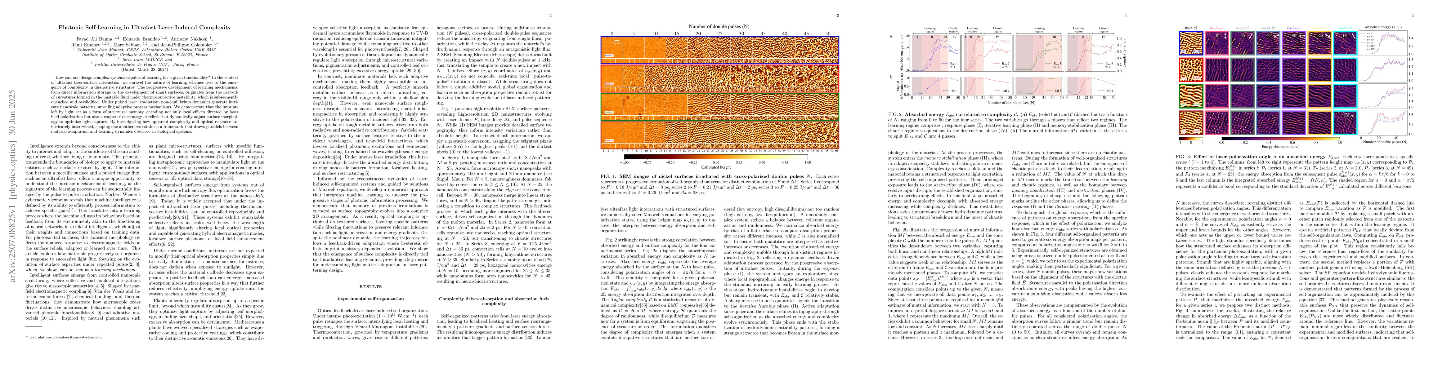 Thumbnail for Photonic Self-Learning in Ultrafast Laser-Induced Complexity