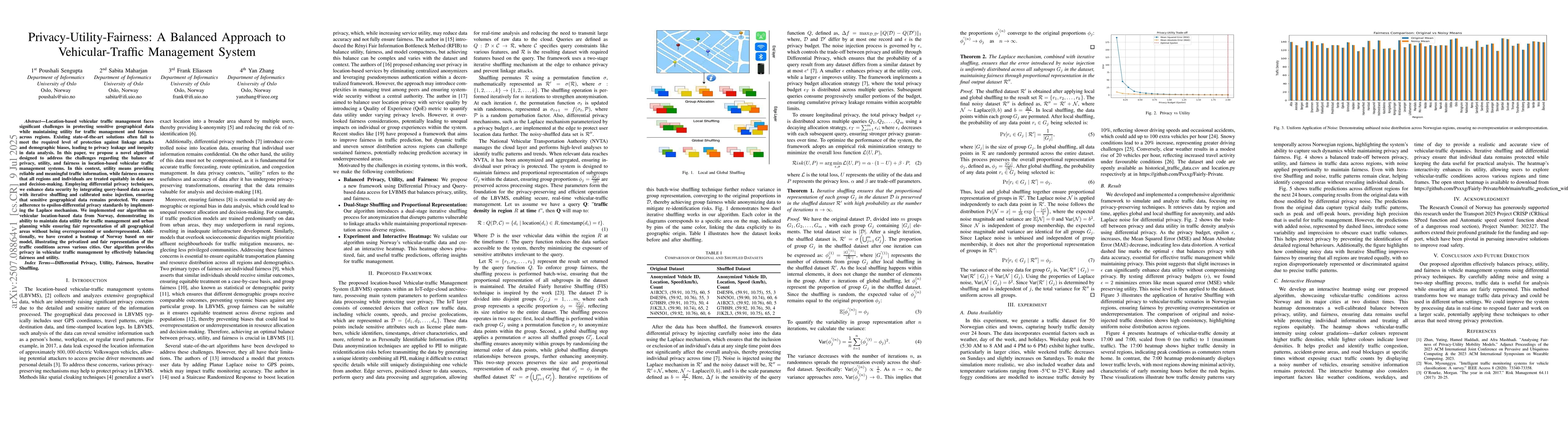 Thumbnail for Privacy-Utility-Fairness: A Balanced Approach to Vehicular-Traffic
  Management System