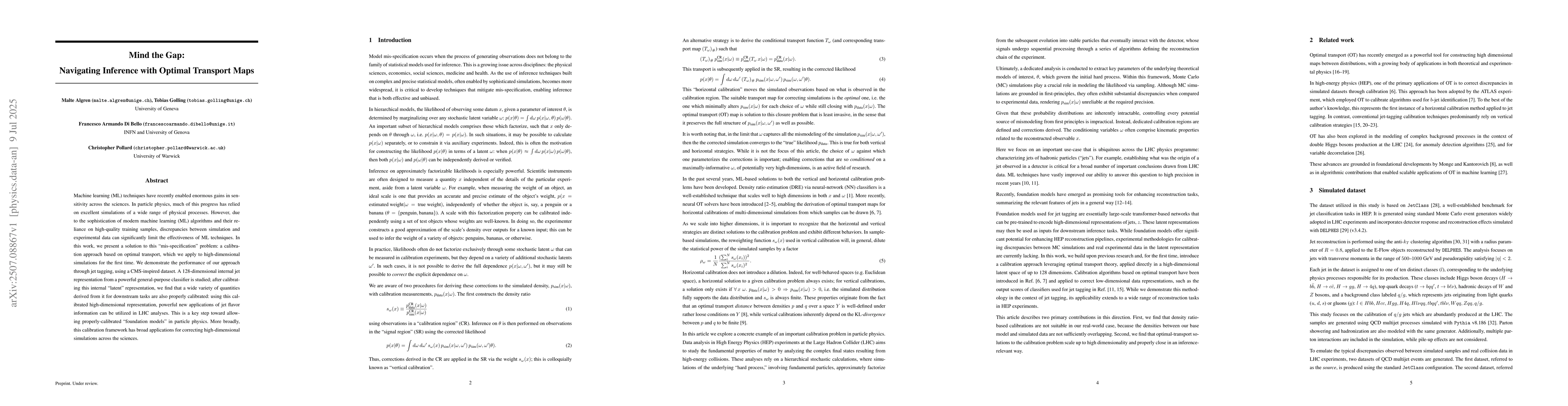 Thumbnail for Mind the Gap: Navigating Inference with Optimal Transport Maps
