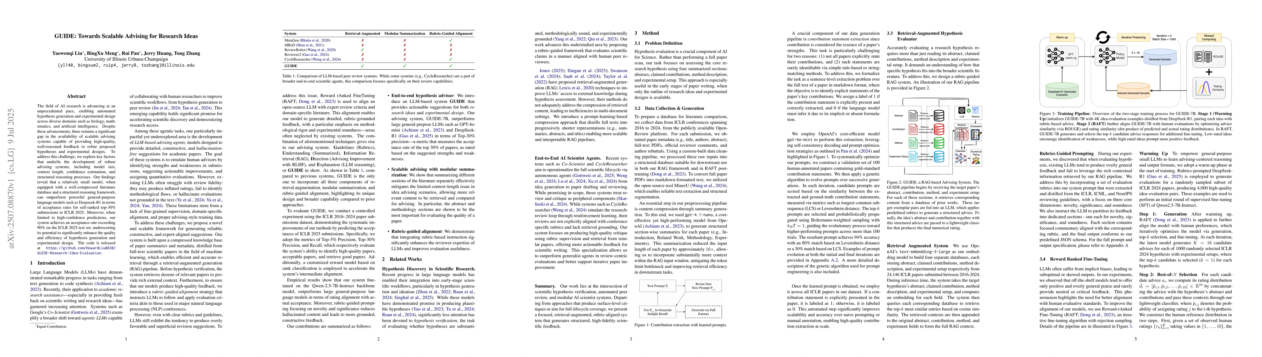 Thumbnail for GUIDE: Towards Scalable Advising for Research Ideas
