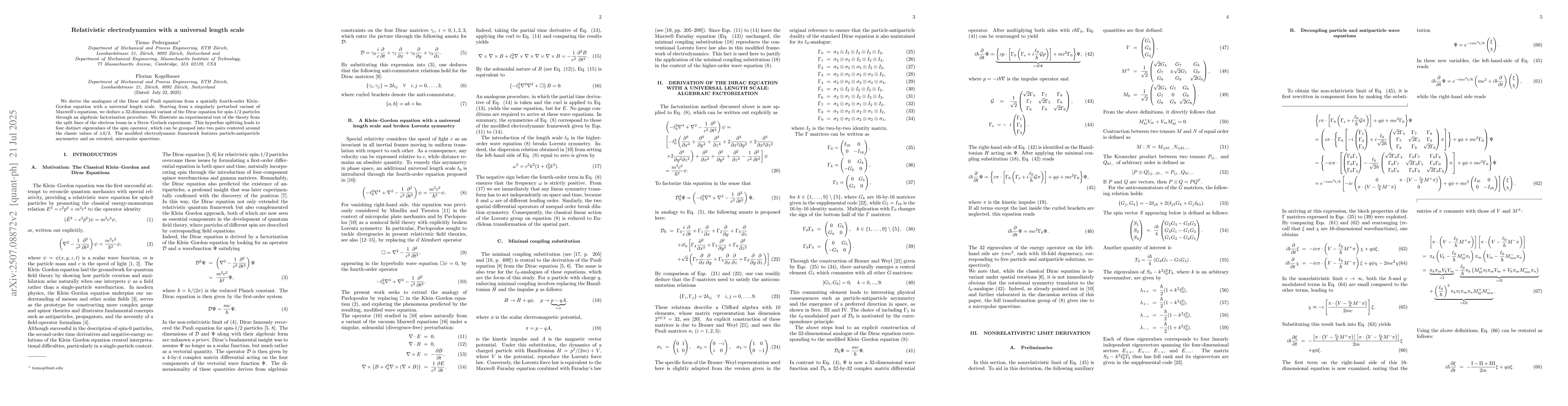 Thumbnail for Relativistic electrodynamics with a universal length scale