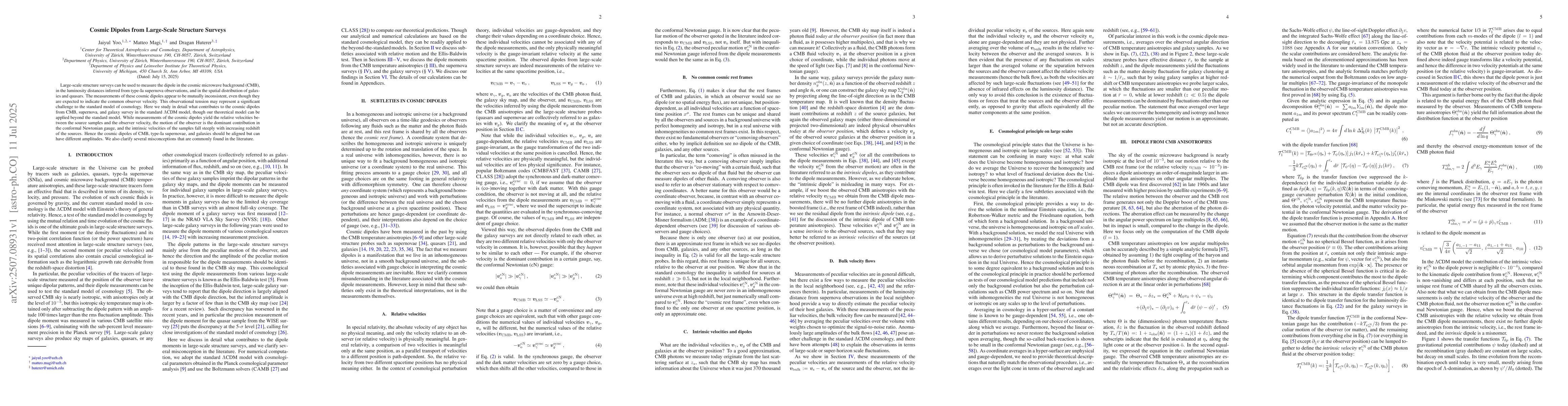 Thumbnail for Cosmic Dipoles from Large-Scale Structure Surveys