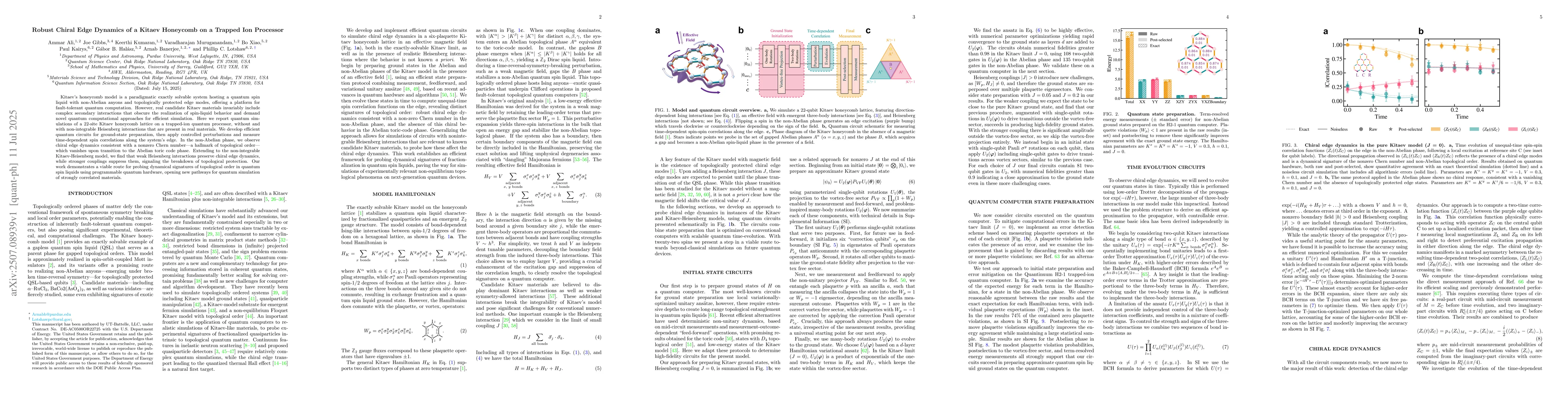 Thumbnail for Robust Chiral Edge Dynamics of a Kitaev Honeycomb on a Trapped Ion
  Processor