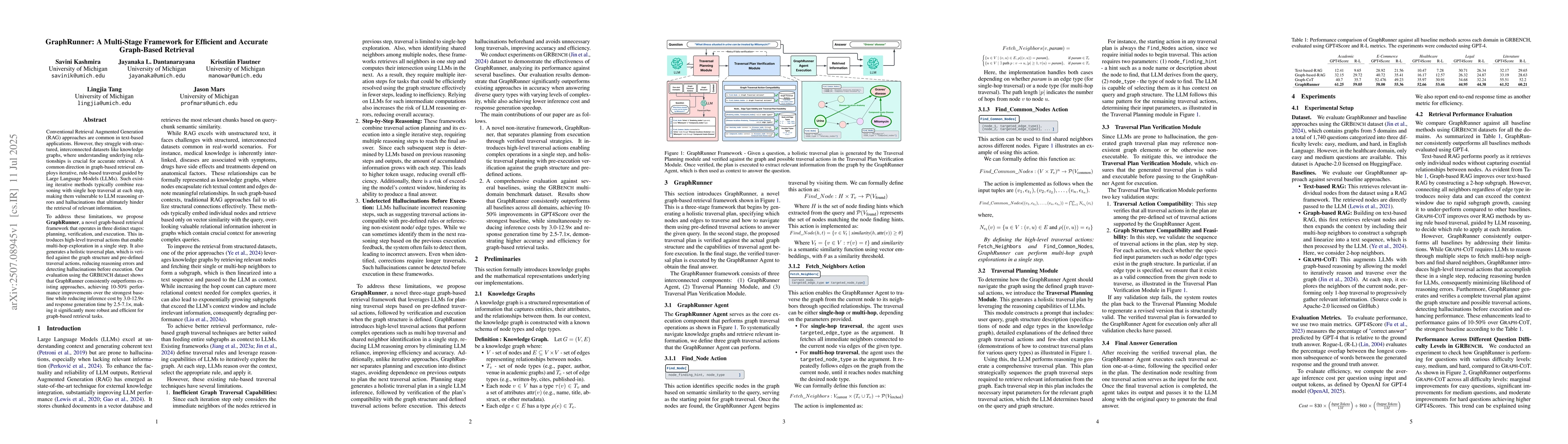 Thumbnail for GraphRunner: A Multi-Stage Framework for Efficient and Accurate
  Graph-Based Retrieval