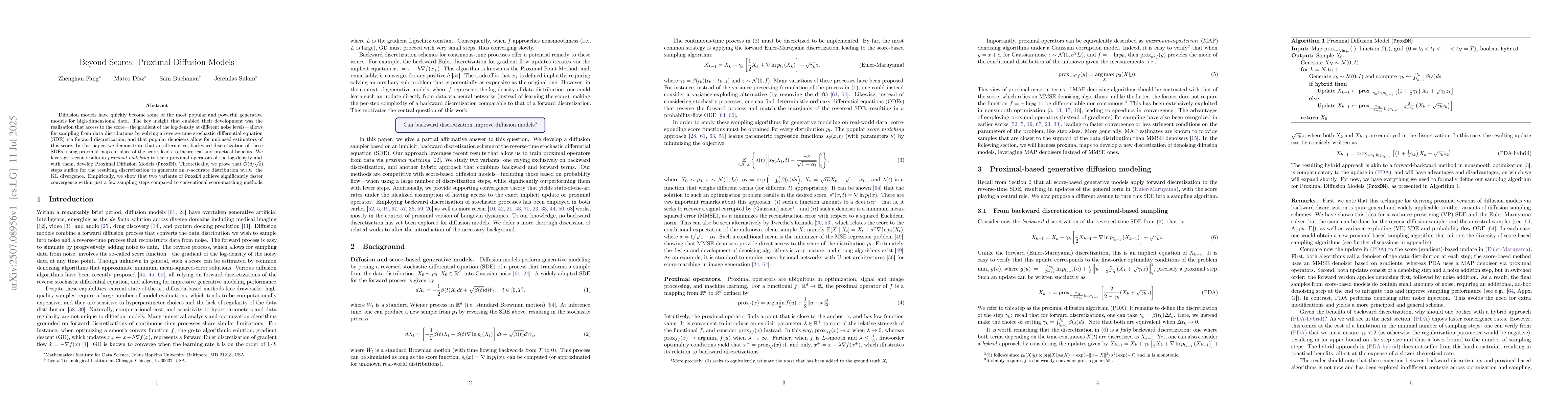Thumbnail for Beyond Scores: Proximal Diffusion Models