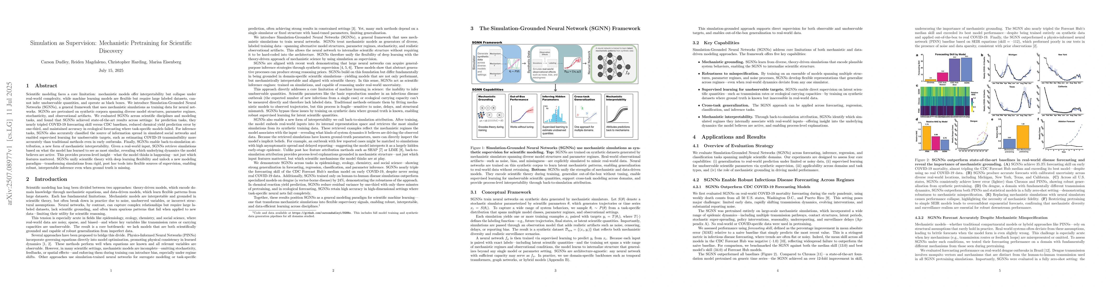 Thumbnail for Simulation as Supervision: Mechanistic Pretraining for Scientific
  Discovery