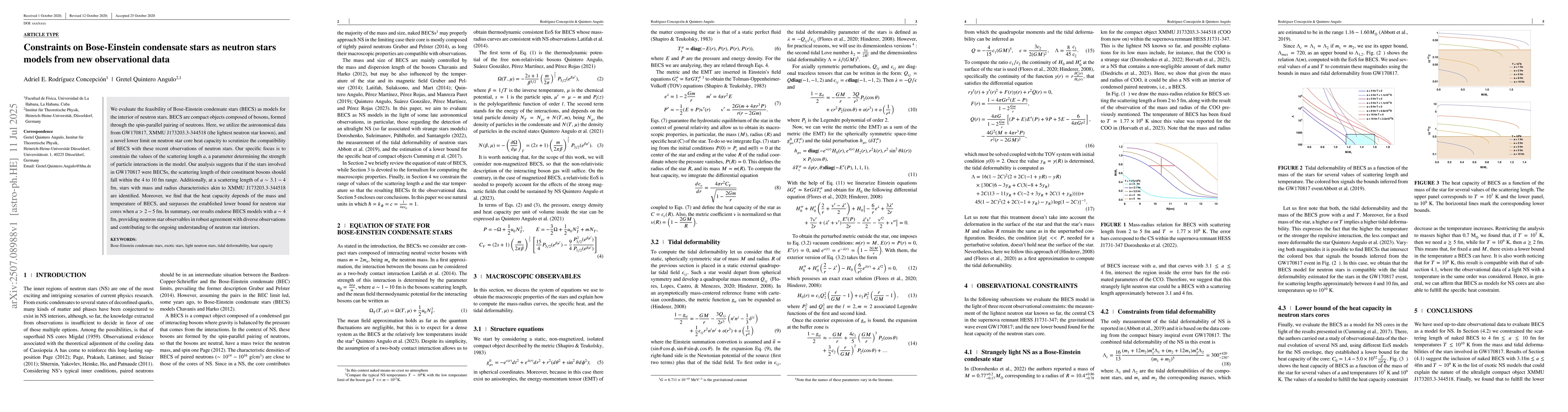 Thumbnail for Constraints on Bose-Einstein condensate stars as neutron stars models
  from new observational data
