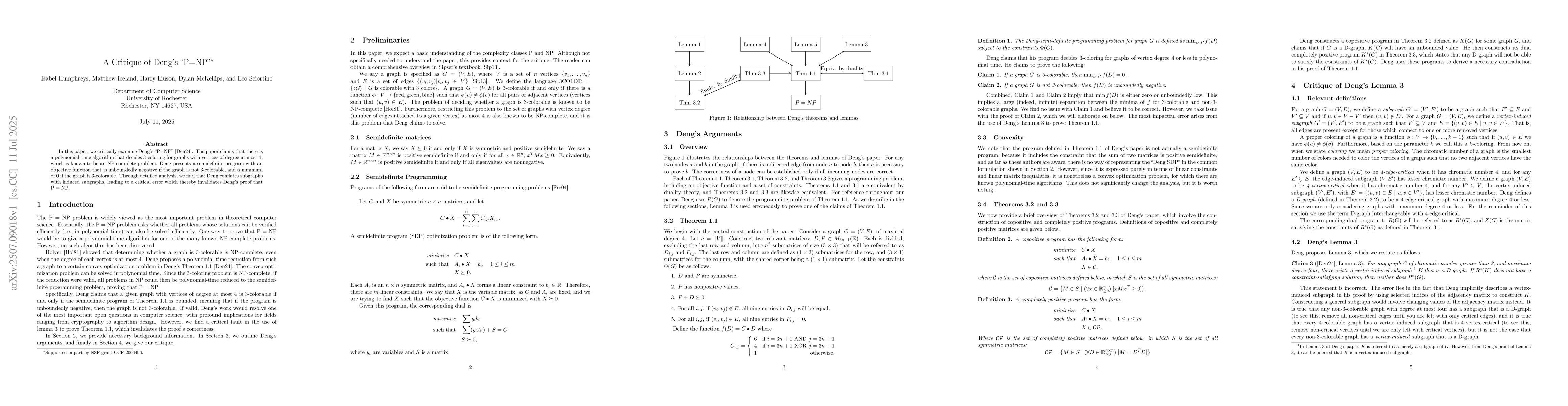 Thumbnail for A Critique of Deng's "P=NP"