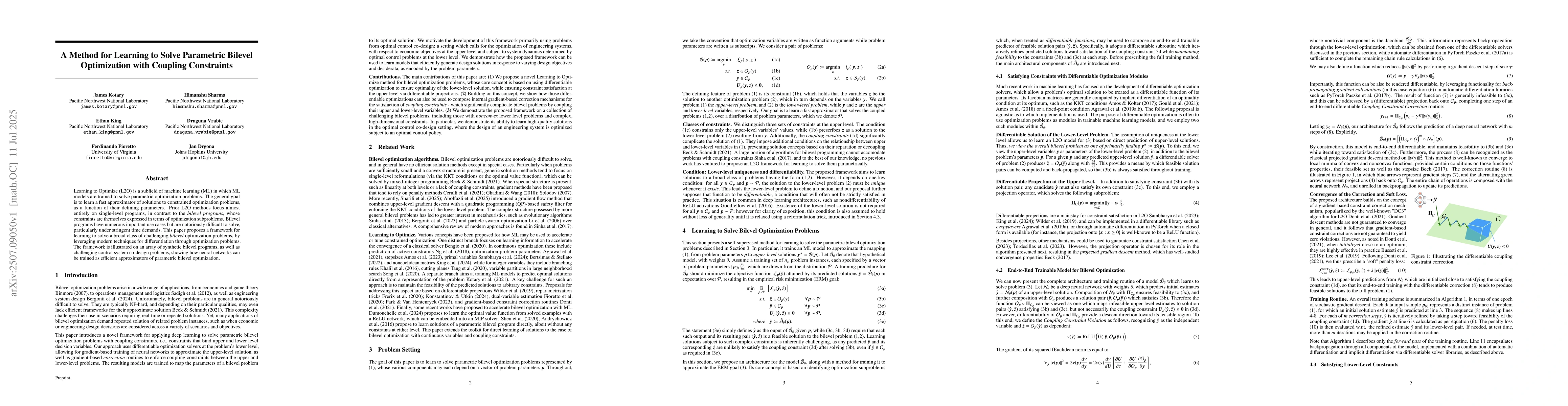 Thumbnail for A Method for Learning to Solve Parametric Bilevel Optimization with
  Coupling Constraints