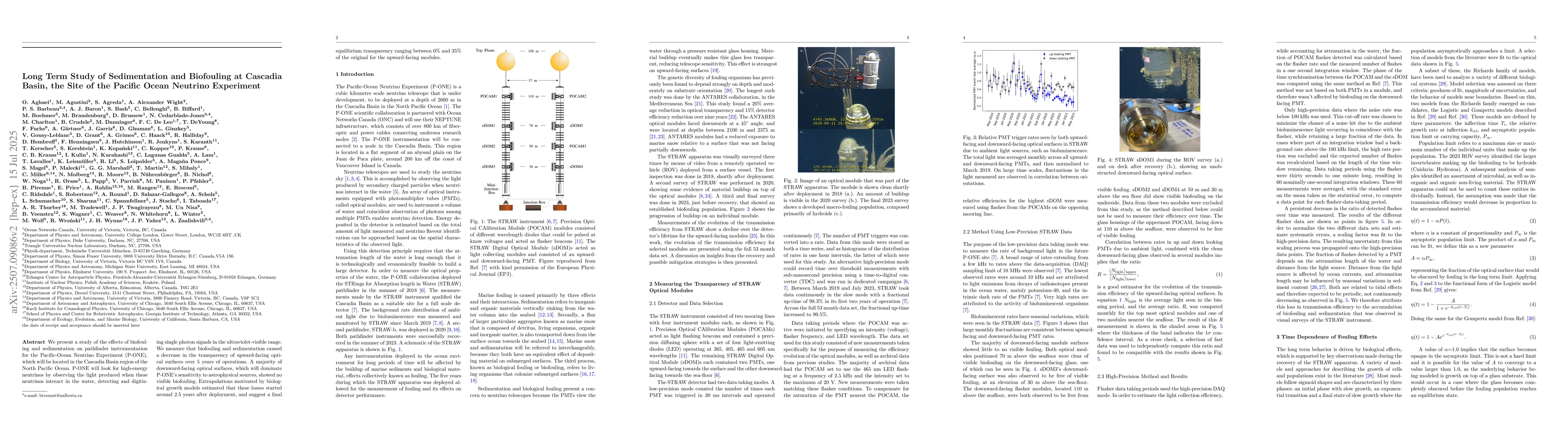 Thumbnail for Long Term Study of Sedimentation and Biofouling at Cascadia Basin, the
  Site of the Pacific Ocean Neutrino Experiment