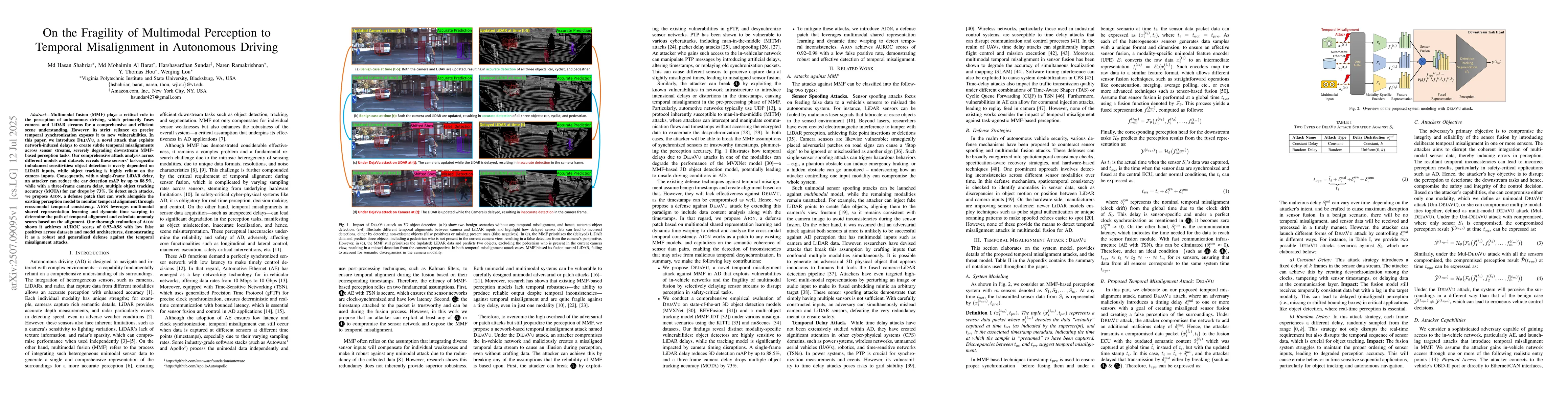Thumbnail for On the Fragility of Multimodal Perception to Temporal Misalignment in
  Autonomous Driving