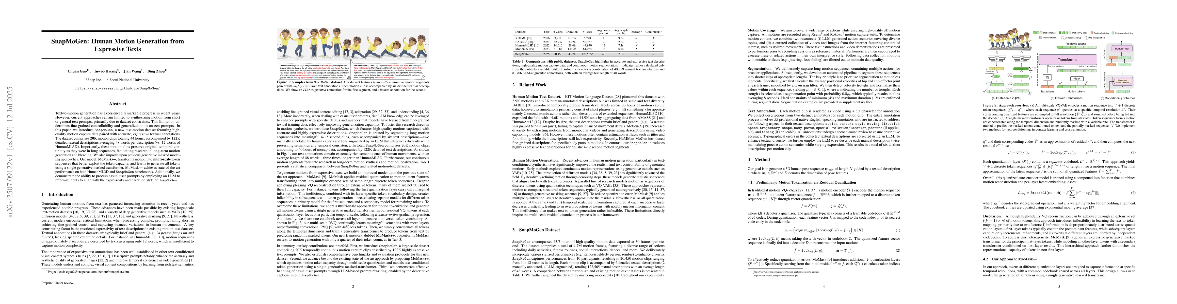 Thumbnail for SnapMoGen: Human Motion Generation from Expressive Texts