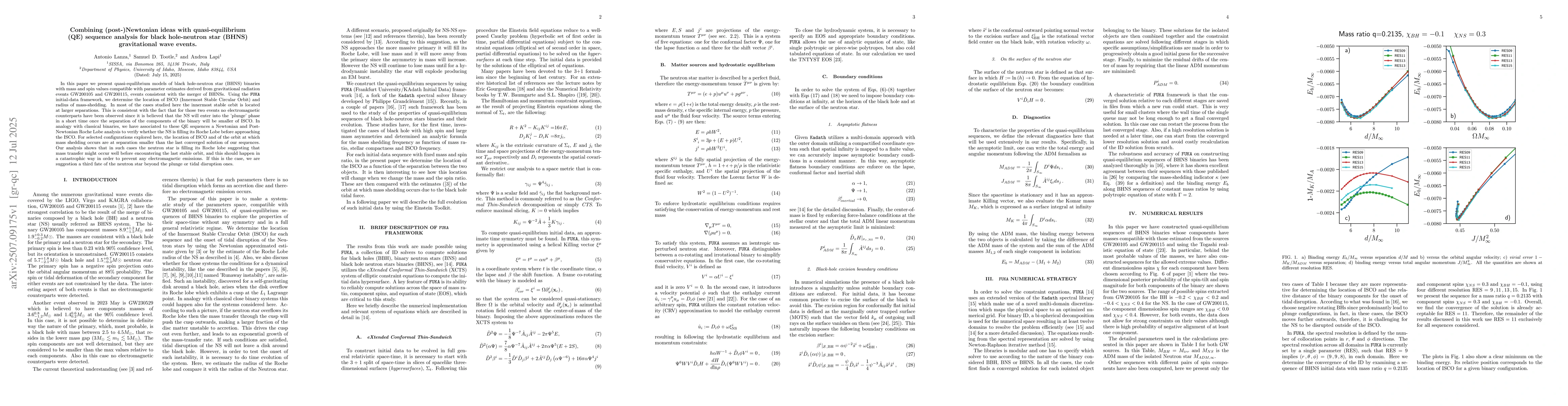 Thumbnail for Combining (post-)Newtonian ideas with quasi-equilibrium (QE) sequence
  analysis for black hole-neutron star (BHNS) gravitational wave events