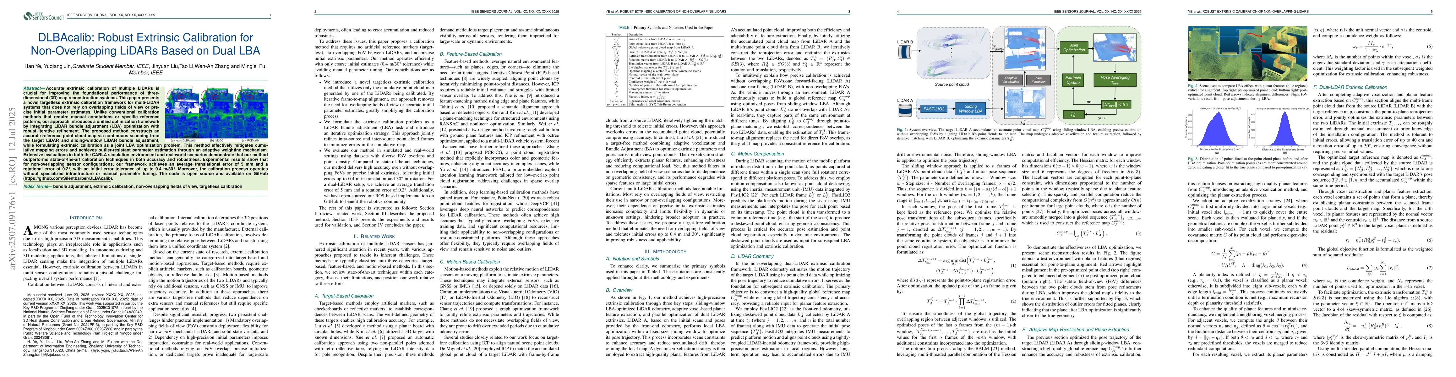 Thumbnail for DLBAcalib: Robust Extrinsic Calibration for Non-Overlapping LiDARs Based
  on Dual LBA