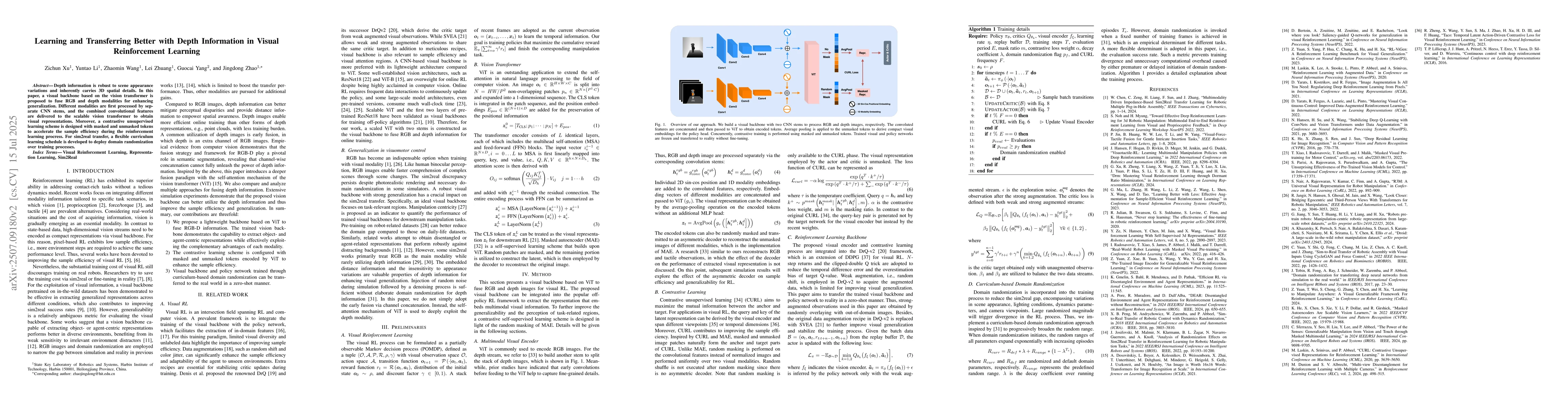 Thumbnail for Learning and Transferring Better with Depth Information in Visual
  Reinforcement Learning