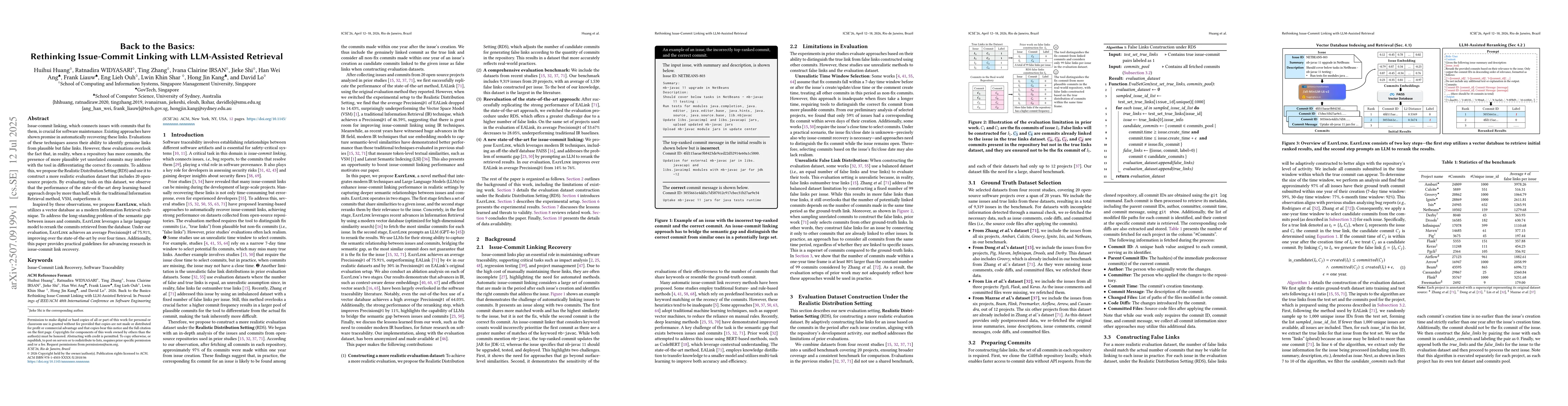 Thumbnail for Back to the Basics: Rethinking Issue-Commit Linking with LLM-Assisted
  Retrieval