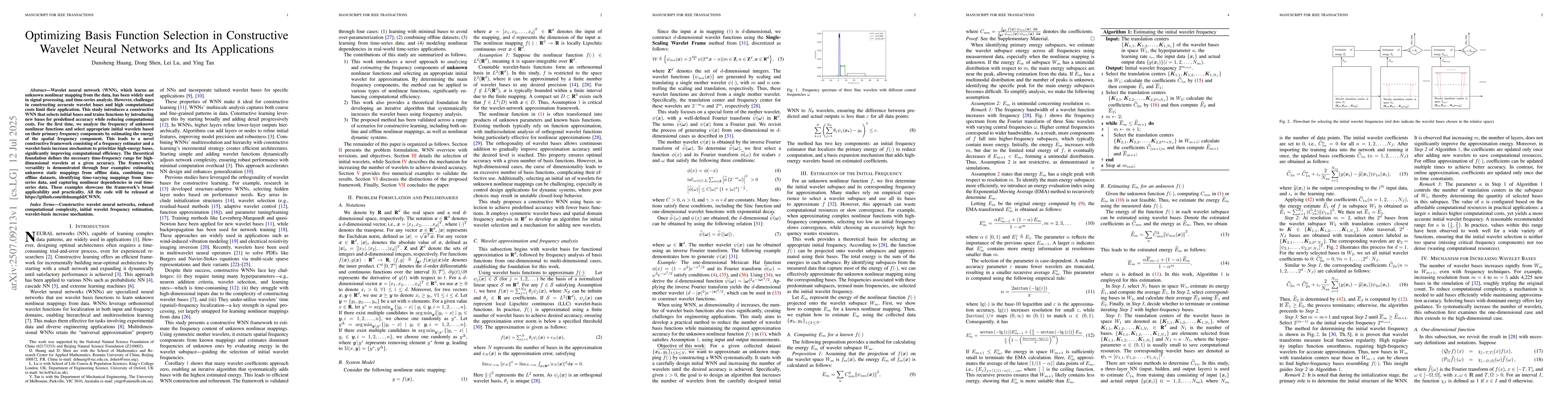 Thumbnail for Optimizing Basis Function Selection in Constructive Wavelet Neural
  Networks and Its Applications