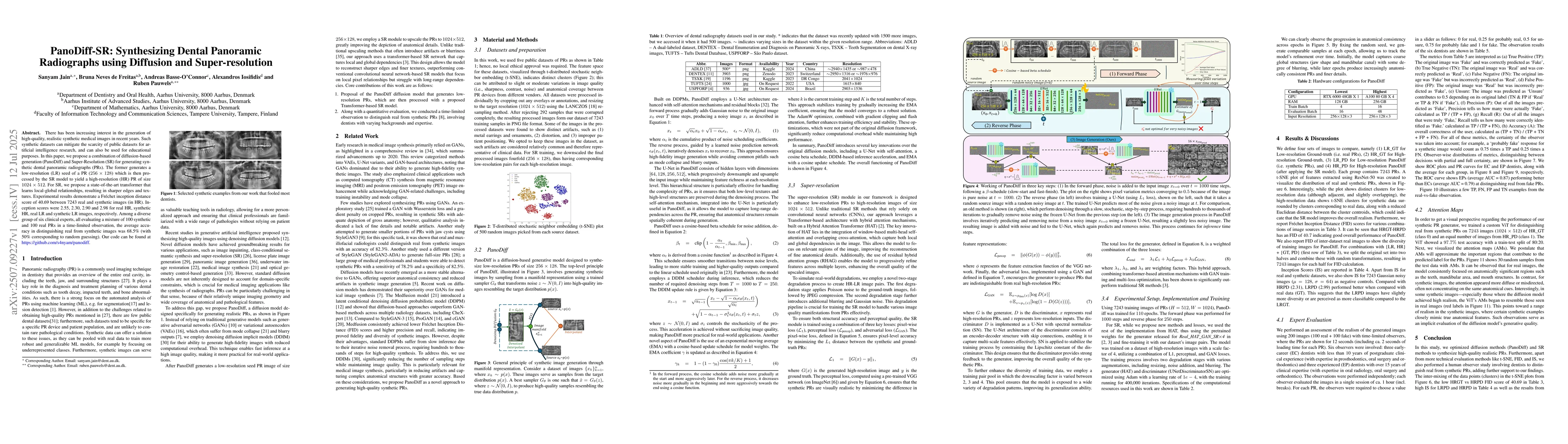 Thumbnail for PanoDiff-SR: Synthesizing Dental Panoramic Radiographs using Diffusion
  and Super-resolution