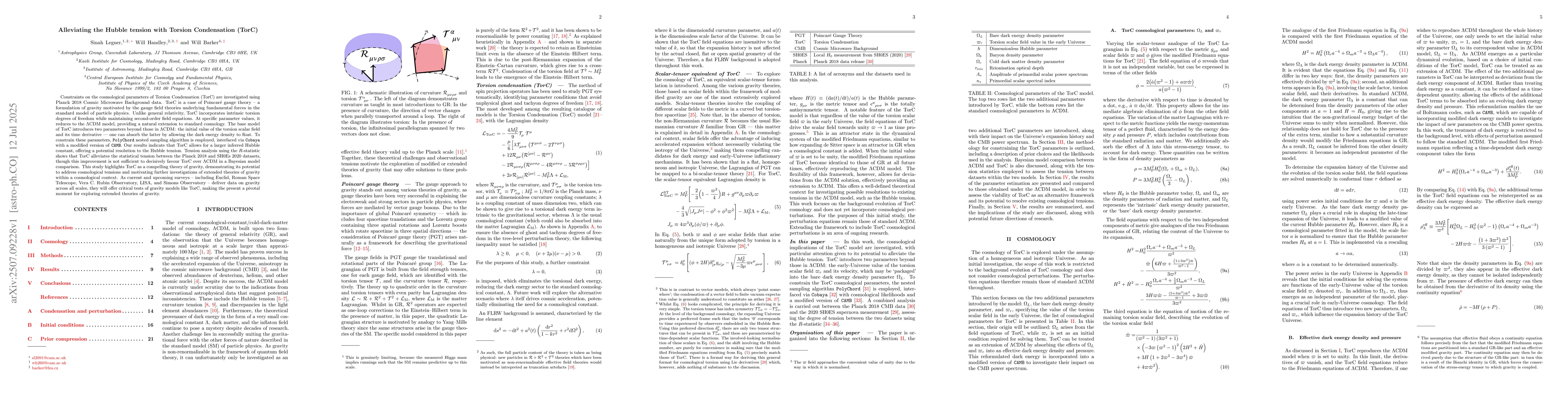 Thumbnail for Alleviating the Hubble tension with Torsion Condensation (TorC)