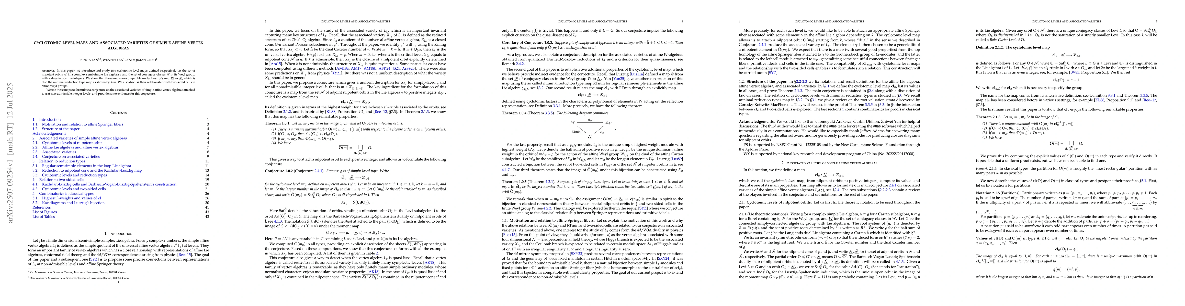 Thumbnail for Cyclotomic level maps and associated varieties of simple affine vertex
  algebras
