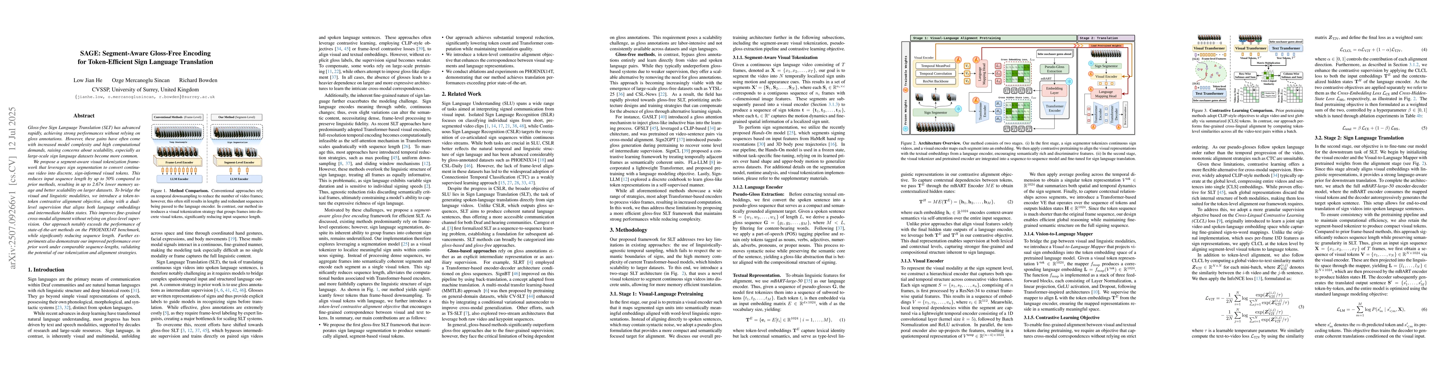 Thumbnail for SAGE: Segment-Aware Gloss-Free Encoding for Token-Efficient Sign
  Language Translation