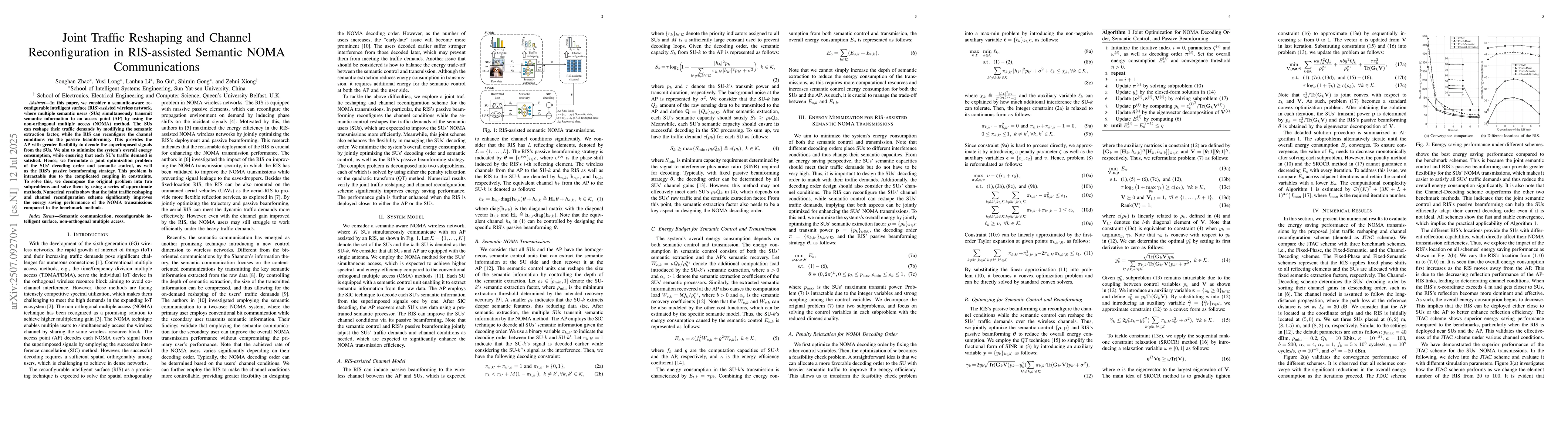 Thumbnail for Joint Traffic Reshaping and Channel Reconfiguration in RIS-assisted
  Semantic NOMA Communications