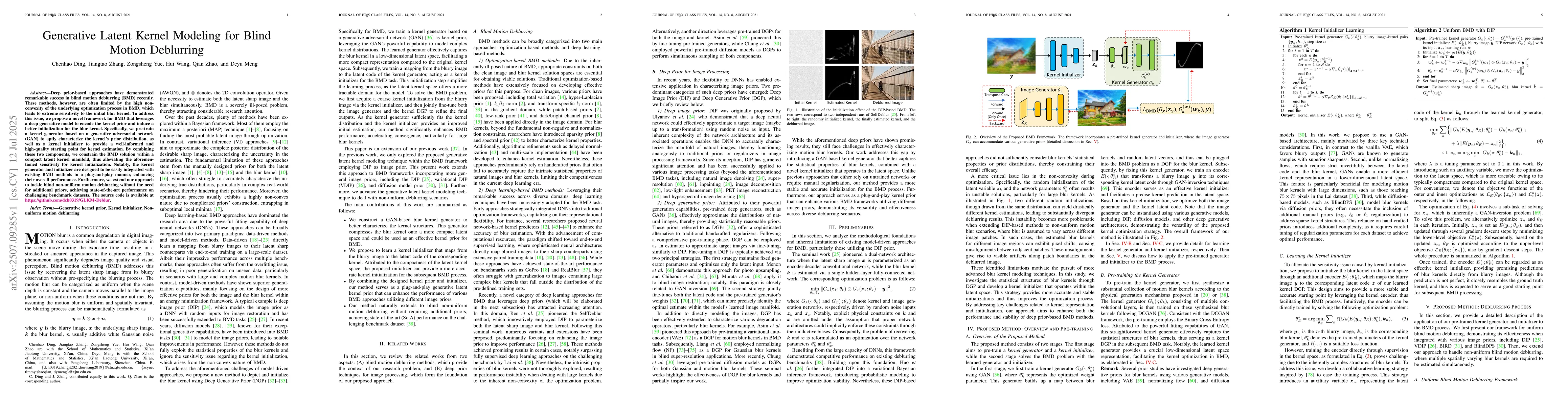 Thumbnail for Generative Latent Kernel Modeling for Blind Motion Deblurring