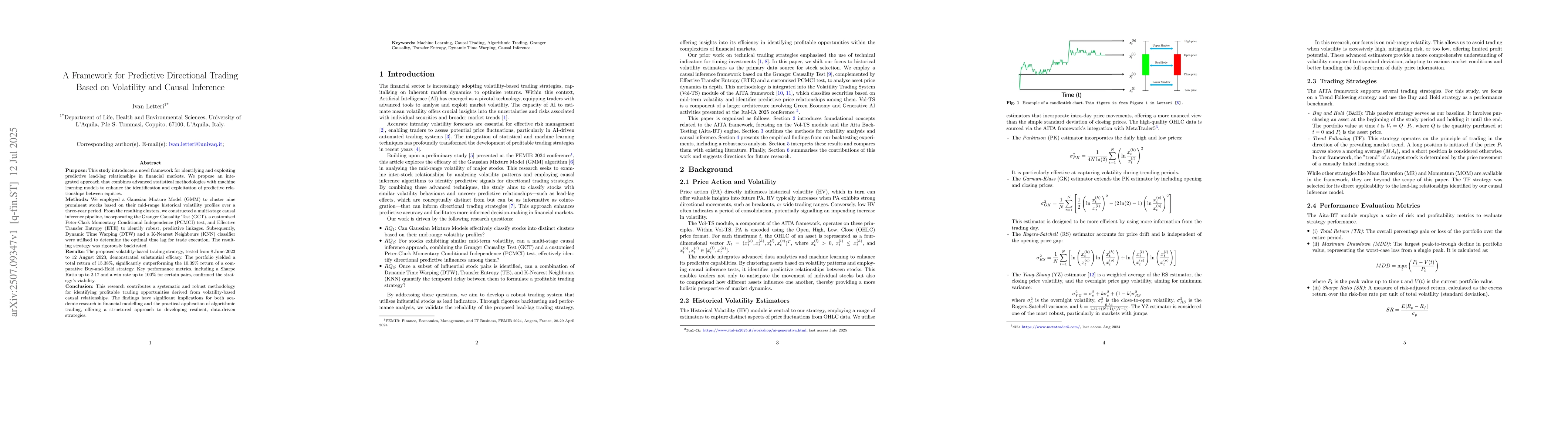 Thumbnail for A Framework for Predictive Directional Trading Based on Volatility and
  Causal Inference