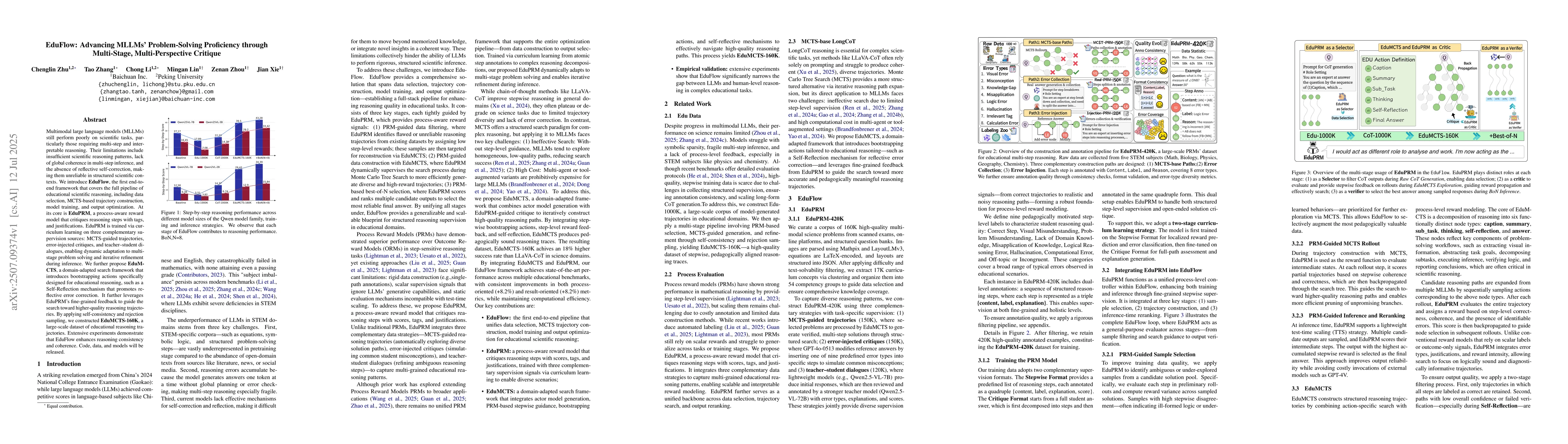 Thumbnail for EduFlow: Advancing MLLMs' Problem-Solving Proficiency through
  Multi-Stage, Multi-Perspective Critique
