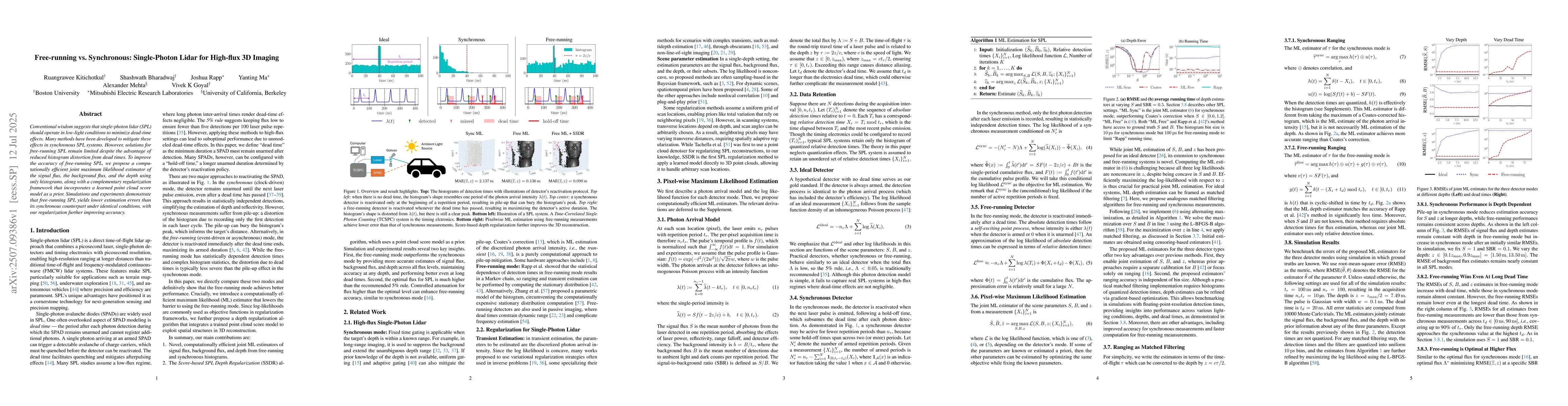 Thumbnail for Free-running vs. Synchronous: Single-Photon Lidar for High-flux 3D
  Imaging