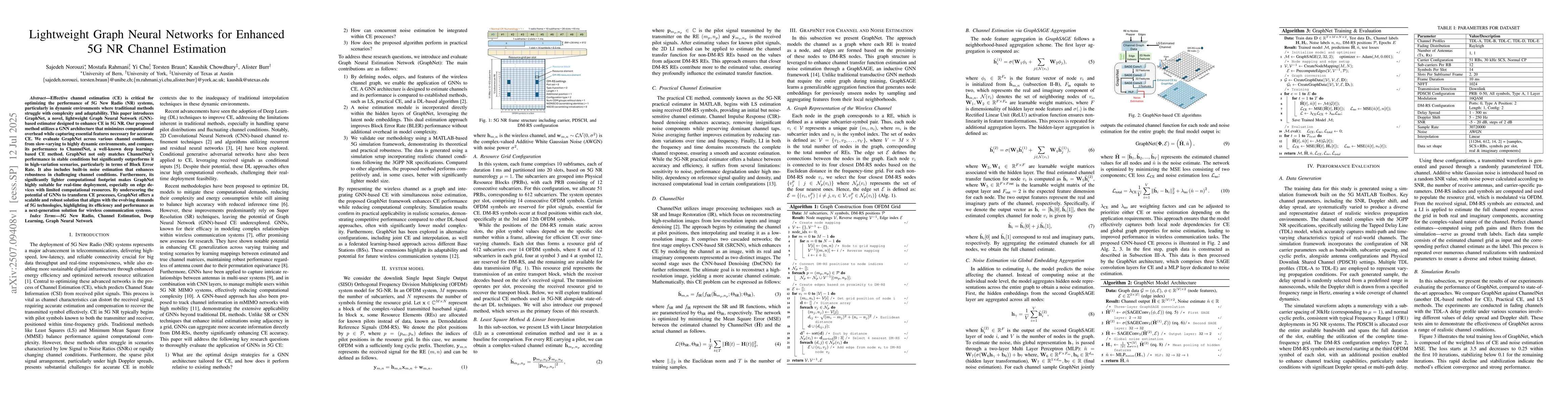 Thumbnail for Lightweight Graph Neural Networks for Enhanced 5G NR Channel Estimation