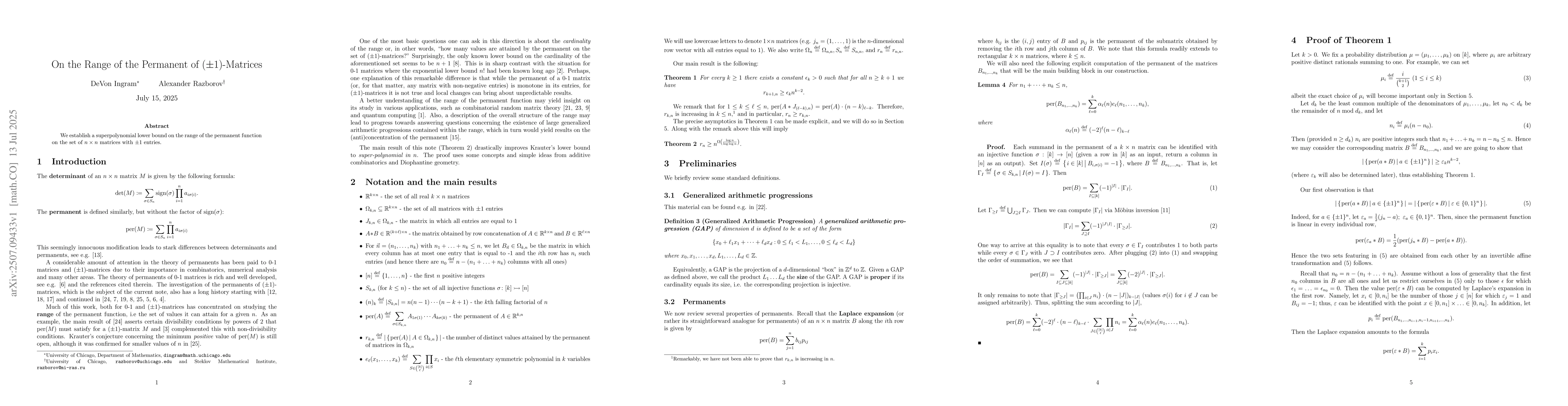 Thumbnail for On the Range of the Permanent of $(\pm1)$-Matrices