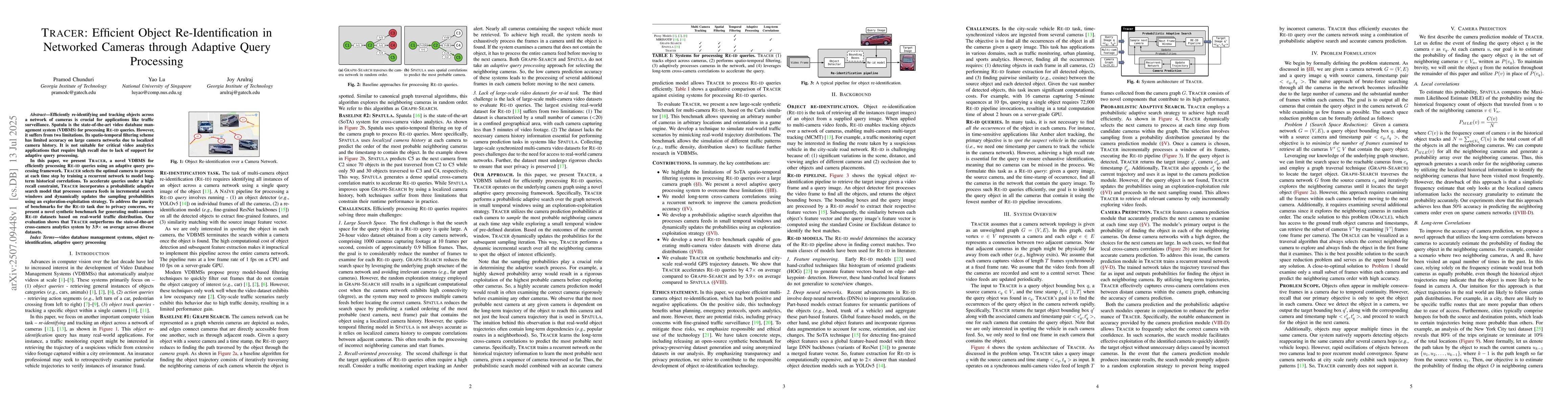 Thumbnail for TRACER: Efficient Object Re-Identification in Networked Cameras through
  Adaptive Query Processing
