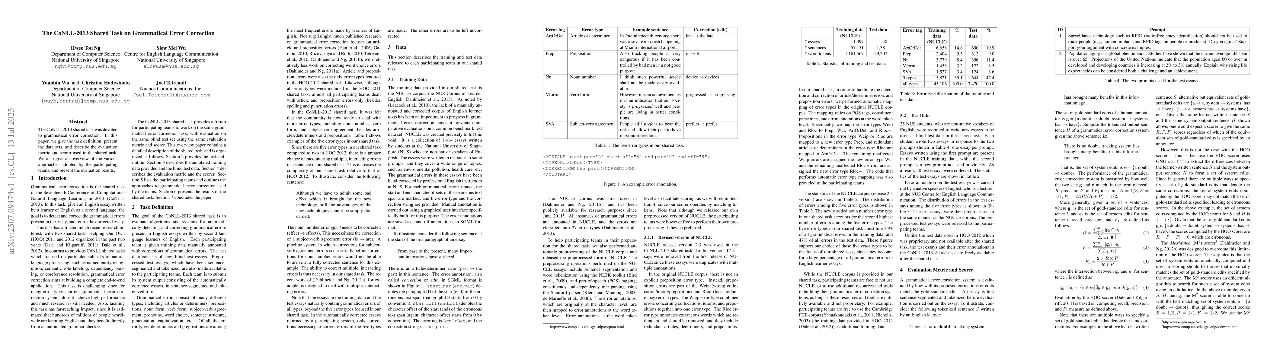 Thumbnail for The CoNLL-2013 Shared Task on Grammatical Error Correction