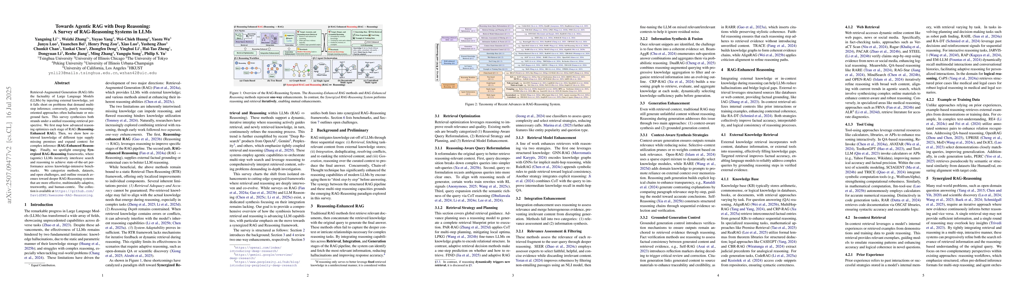 Thumbnail for Towards Agentic RAG with Deep Reasoning: A Survey of RAG-Reasoning
  Systems in LLMs