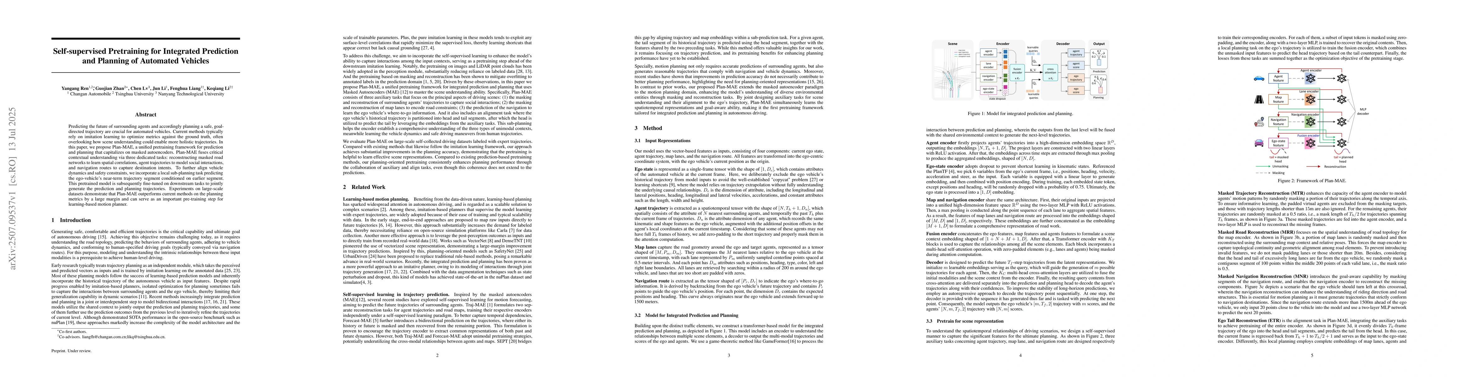 Thumbnail for Self-supervised Pretraining for Integrated Prediction and Planning of
  Automated Vehicles