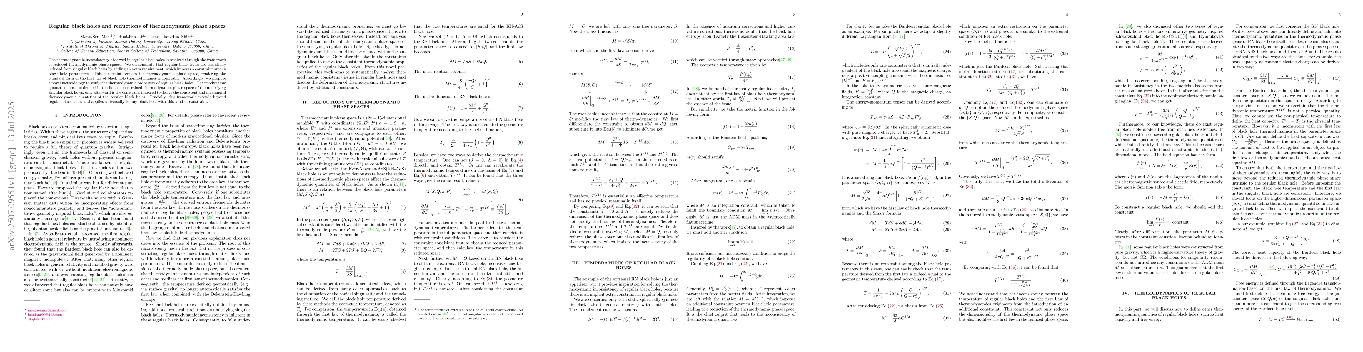 Thumbnail for Regular black holes and reductions of thermodynamic phase spaces