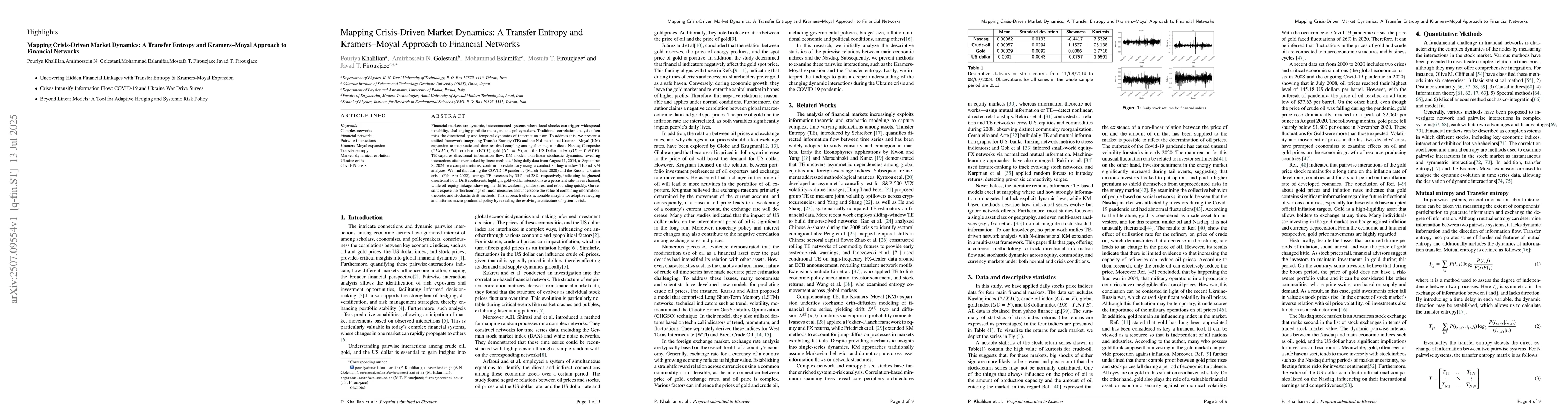 Thumbnail for Mapping Crisis-Driven Market Dynamics: A Transfer Entropy and
  Kramers-Moyal Approach to Financial Networks
