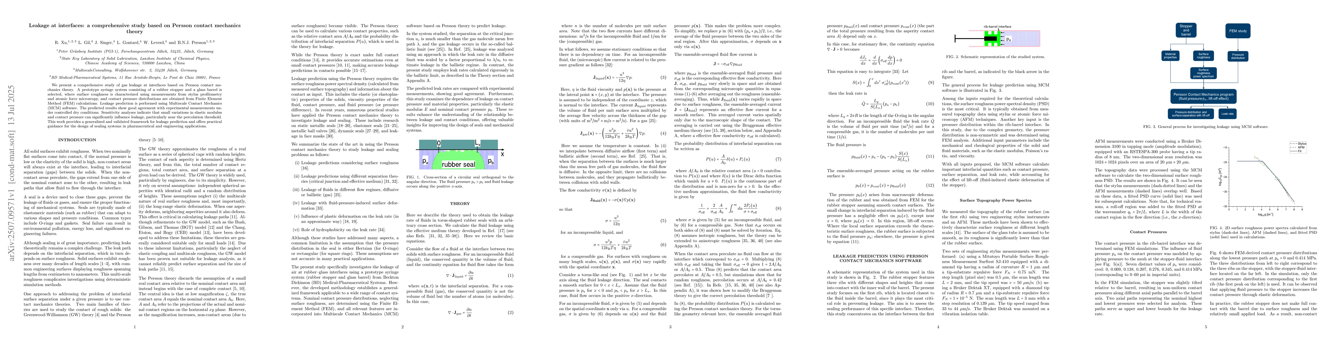 Thumbnail for Leakage at interfaces: a comprehensive study based on Persson contact
  mechanics theory