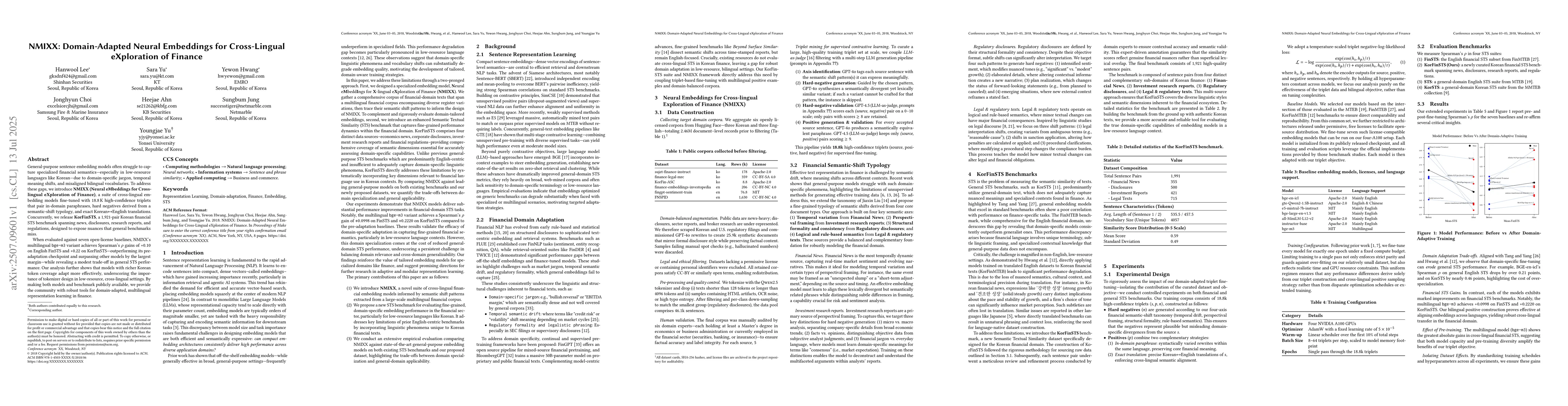 Thumbnail for NMIXX: Domain-Adapted Neural Embeddings for Cross-Lingual eXploration of
  Finance