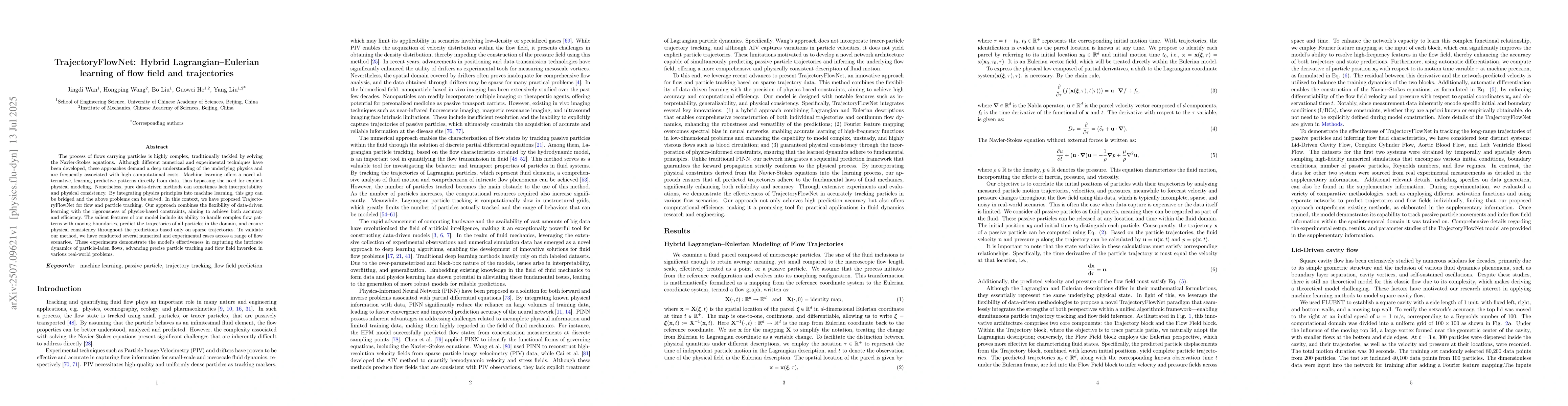Thumbnail for TrajectoryFlowNet: Hybrid Lagrangian-Eulerian learning of flow field and
  trajectories
