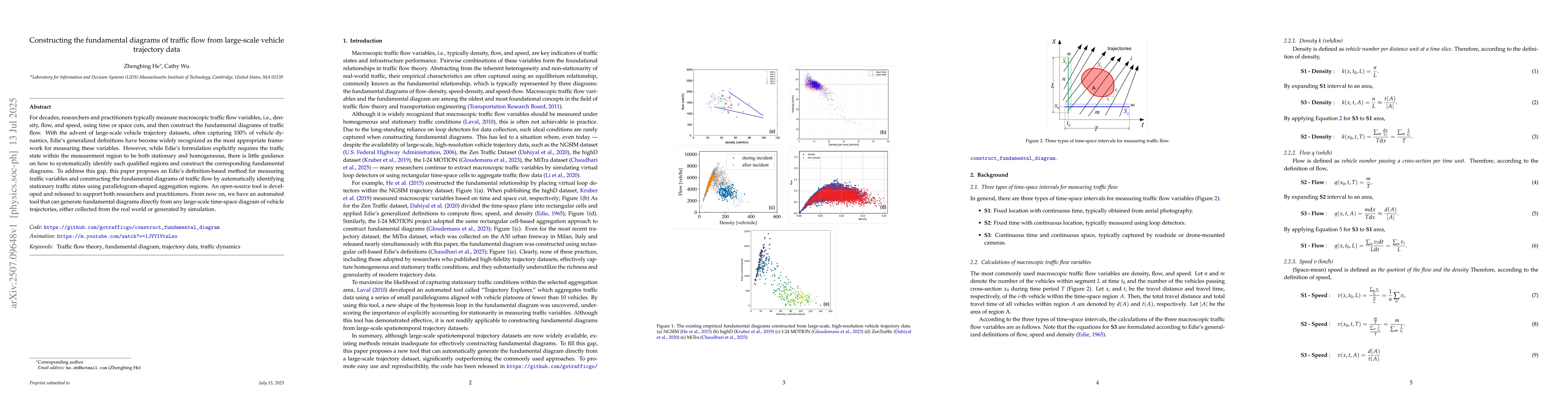 Thumbnail for Constructing the fundamental diagrams of traffic flow from large-scale
  vehicle trajectory data