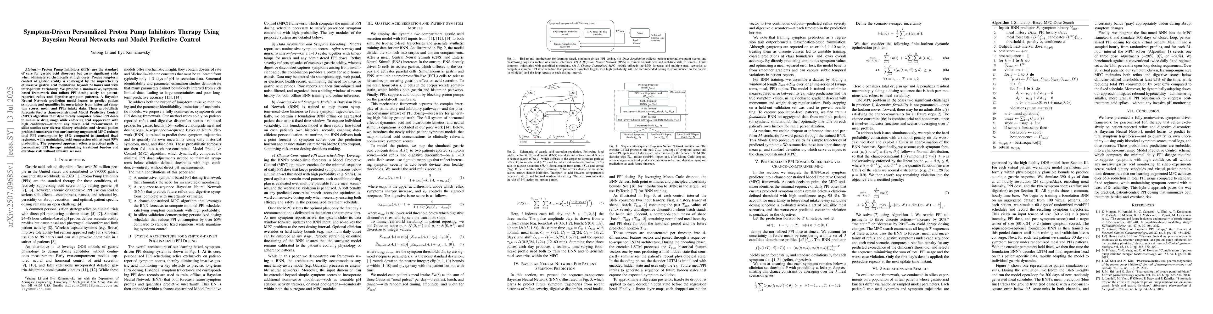 Thumbnail for Symptom-Driven Personalized Proton Pump Inhibitors Therapy Using
  Bayesian Neural Networks and Model Predictive Control