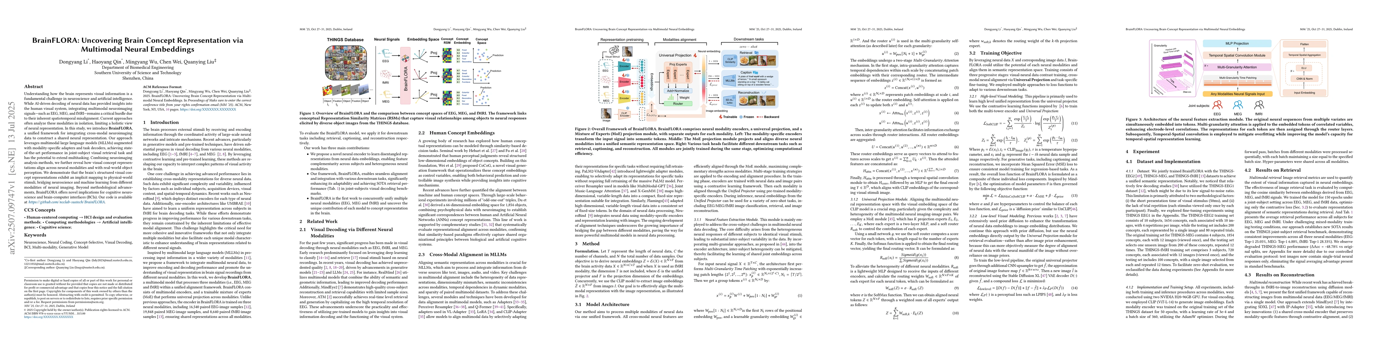 Thumbnail for BrainFLORA: Uncovering Brain Concept Representation via Multimodal
  Neural Embeddings